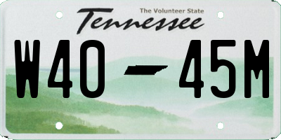 TN license plate W4045M