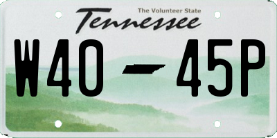 TN license plate W4045P