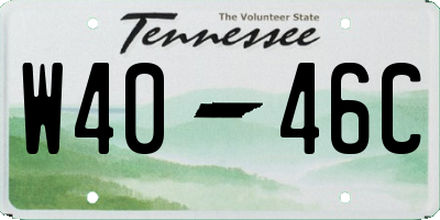 TN license plate W4046C