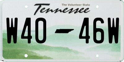 TN license plate W4046W