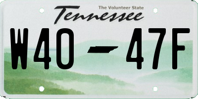 TN license plate W4047F