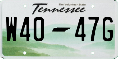 TN license plate W4047G