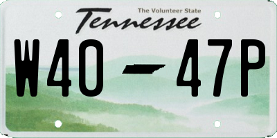 TN license plate W4047P