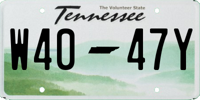 TN license plate W4047Y