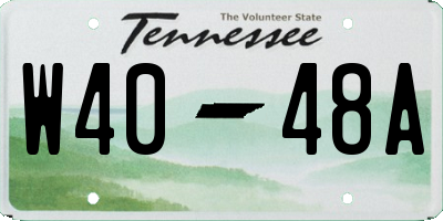 TN license plate W4048A