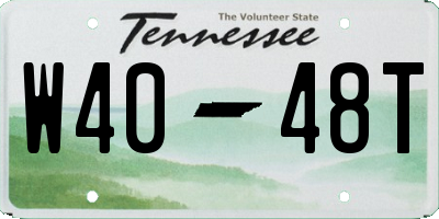 TN license plate W4048T