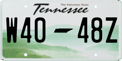 TN license plate W4048Z