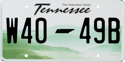 TN license plate W4049B