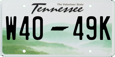 TN license plate W4049K