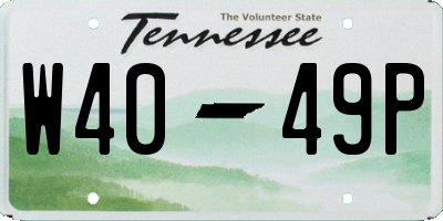 TN license plate W4049P
