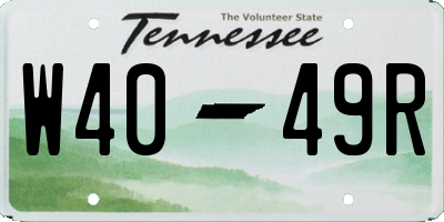 TN license plate W4049R