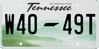 TN license plate W4049T