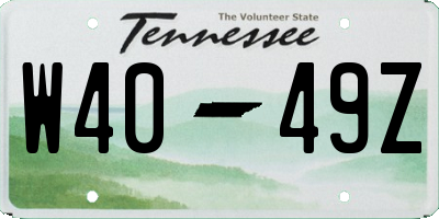 TN license plate W4049Z