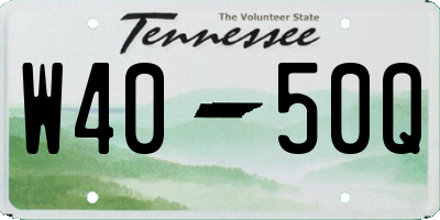 TN license plate W4050Q