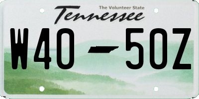 TN license plate W4050Z