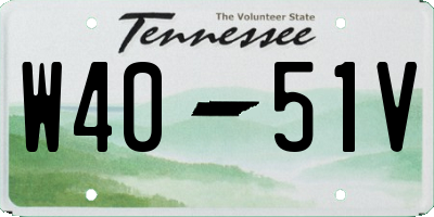 TN license plate W4051V