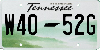 TN license plate W4052G