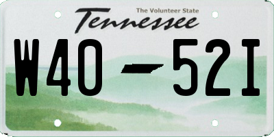 TN license plate W4052I
