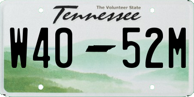TN license plate W4052M