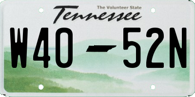 TN license plate W4052N