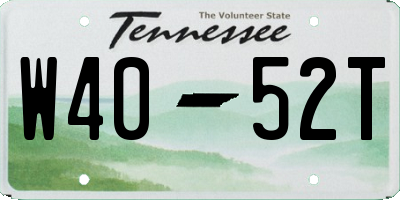 TN license plate W4052T