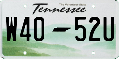 TN license plate W4052U