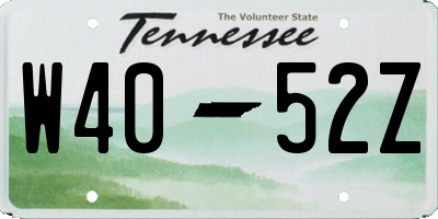 TN license plate W4052Z