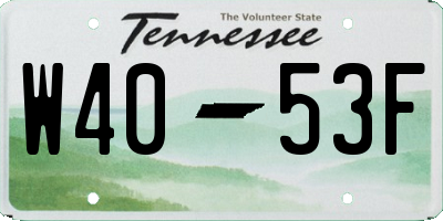 TN license plate W4053F