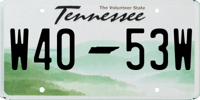 TN license plate W4053W