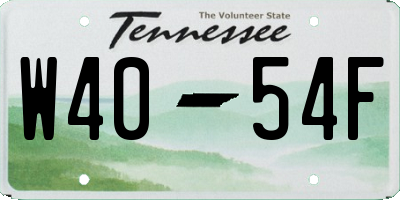 TN license plate W4054F
