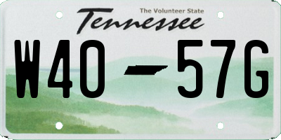 TN license plate W4057G