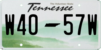 TN license plate W4057W