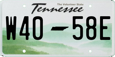TN license plate W4058E