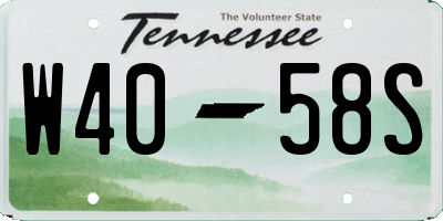 TN license plate W4058S