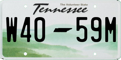 TN license plate W4059M