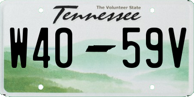 TN license plate W4059V