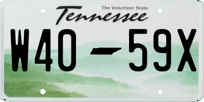 TN license plate W4059X