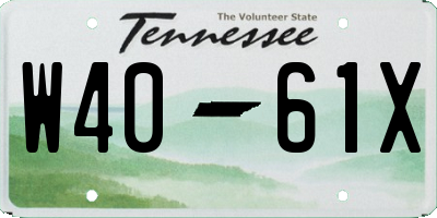 TN license plate W4061X