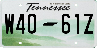 TN license plate W4061Z
