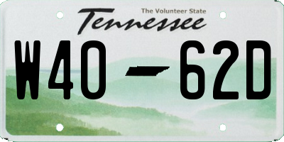 TN license plate W4062D