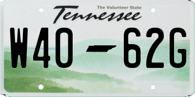 TN license plate W4062G