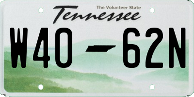 TN license plate W4062N