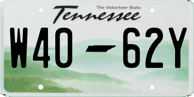 TN license plate W4062Y
