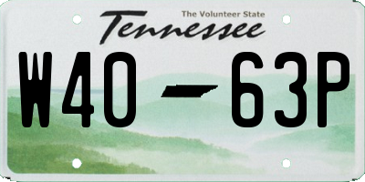 TN license plate W4063P