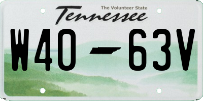 TN license plate W4063V