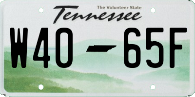 TN license plate W4065F