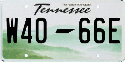 TN license plate W4066E