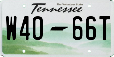 TN license plate W4066T