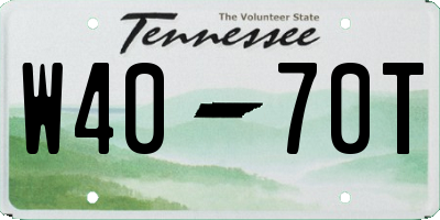 TN license plate W4070T