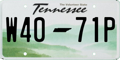 TN license plate W4071P